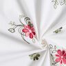Cotton Poplin Embroidered bouquets – white/berry,  thumbnail number 3