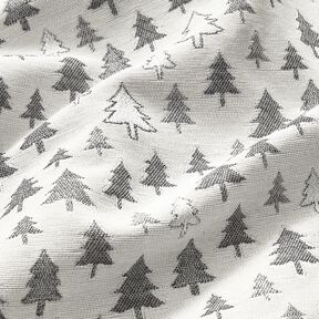 Decor Fabric Jacquard glittering fir trees – anthracite/silver, 