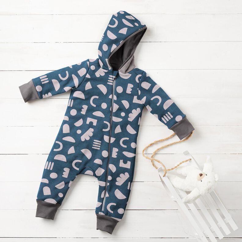 Alpine Fleece Abstract shapes  – denim blue/pastel mauve,  image number 5