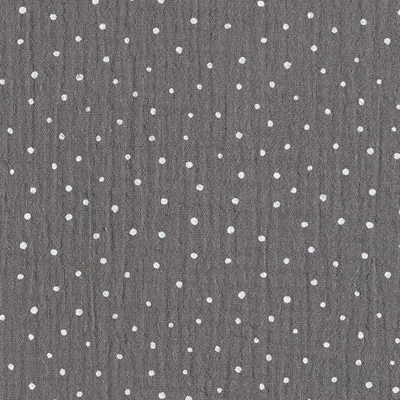 Double Gauze/Muslin Polka Dots – slate grey/white,  image number 1