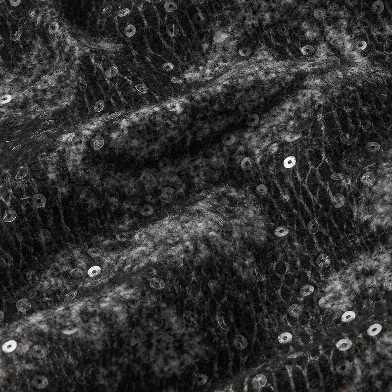 Coating fabric paisley and sequins – anthracite/light grey,  image number 2