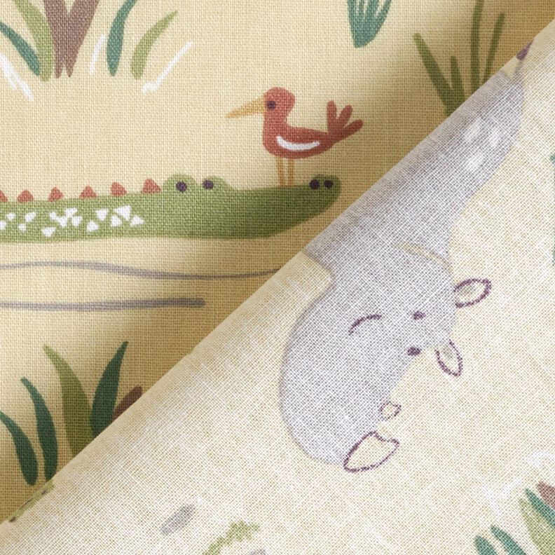 Cotton Poplin bathing fun for jungle animals – pastel green,  image number 4
