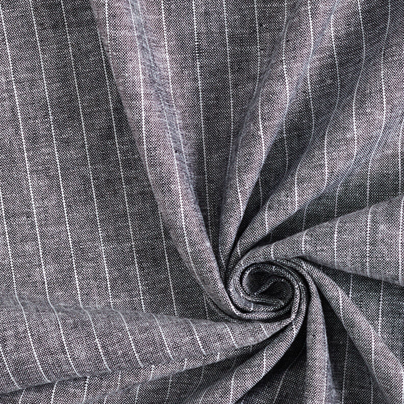 Pinstripes Linen Viscose Blend – black,  image number 3