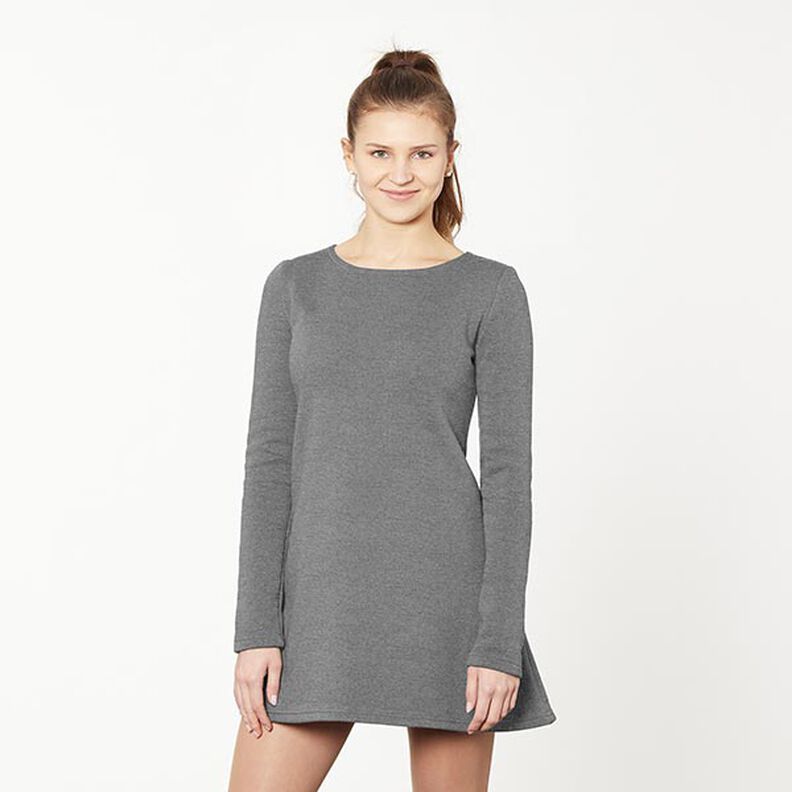 Light Cotton Sweatshirt Fabric Mottled – dark grey,  image number 6