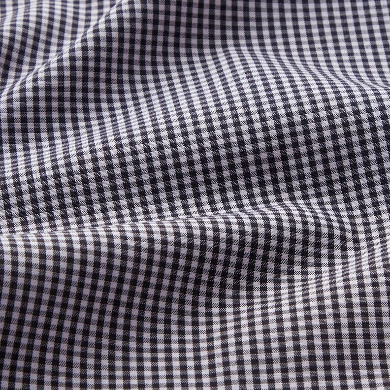 Shirt fabric small check – black/light blue,  image number 2