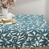 Decor Fabric Half Panama plain leaves – ocean blue/natural,  thumbnail number 9