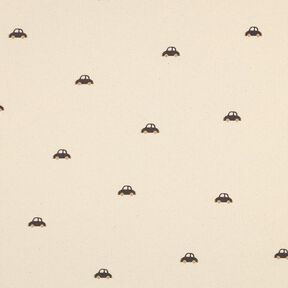 GOTS Ribbed Jersey small cars | Poppy Fabrics – cream/black brown, 