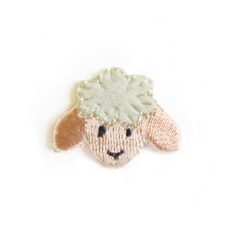 Appliqué  Sheep [ 2,2 x 2,7 cm ] – offwhite/pink,  image number 1