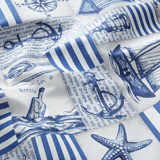 Nautical coated cotton – steel blue/natural, 