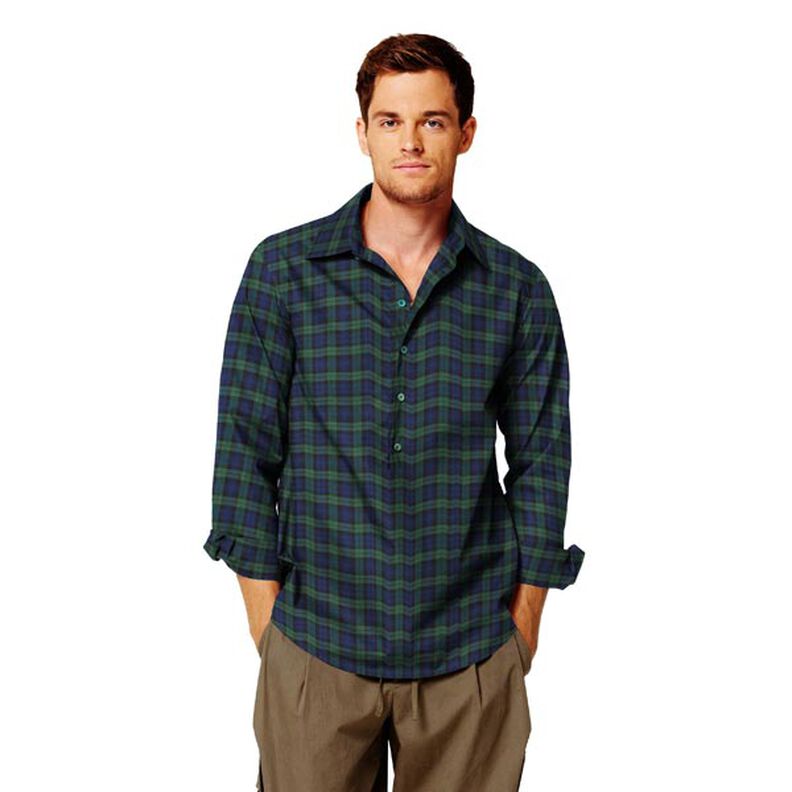 Stretch Tartan – navy blue/green,  image number 4