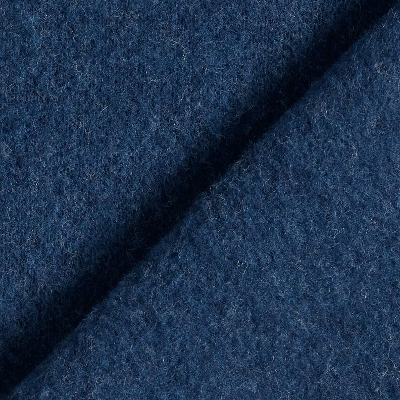 Wool fleece pure new wool Plain – navy blue, image number 3