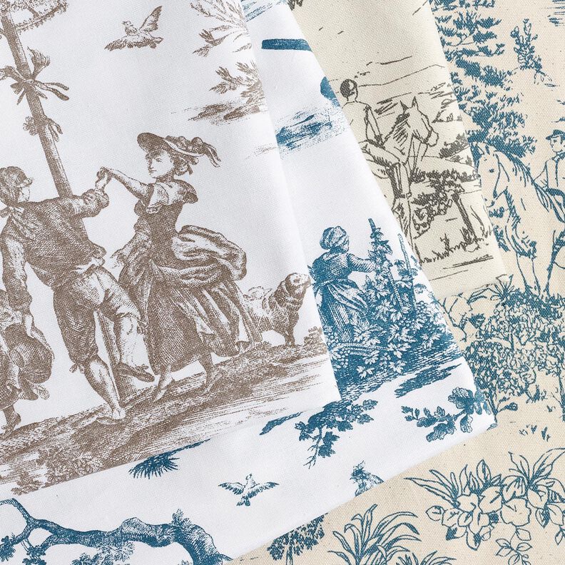 Decor Fabric Panama Riding – grey/natural,  image number 5