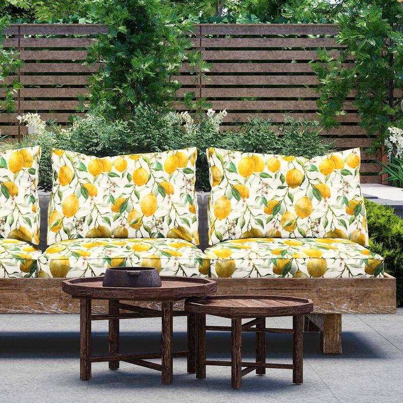 Outdoor Fabric Canvas lemons – ivory/lemon yellow,  image number 7