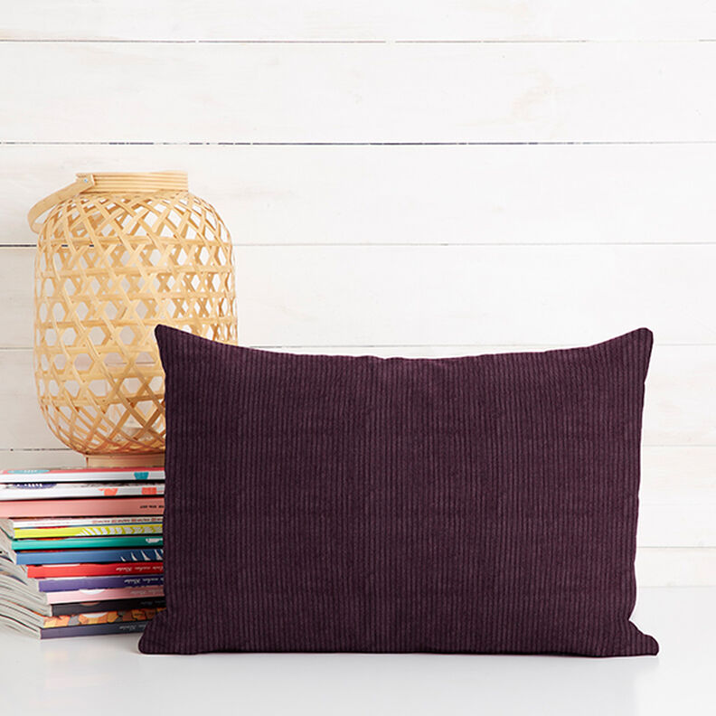 Chunky Corduroy pre-washed Plain – aubergine,  image number 11