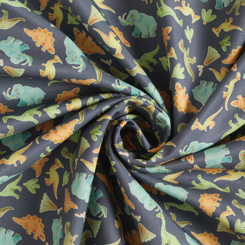 Softshell Little Dinosaurs Digital Print – anthracite,  image number 4