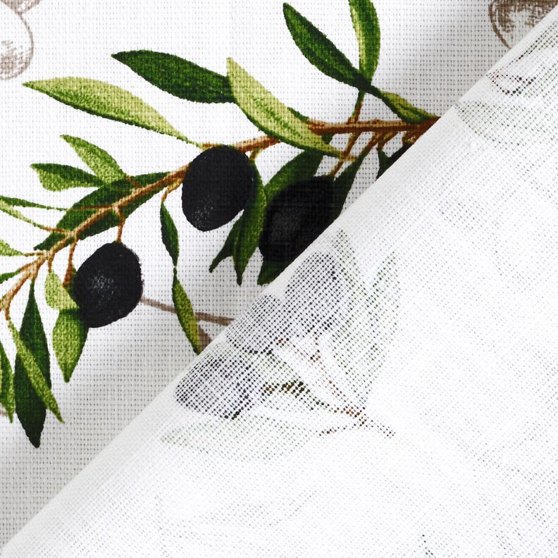 Decor Fabric Panama olives – white/black,  image number 4