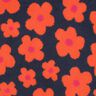 Teddy Fur Flowers | Poppy Fabrics – navy blue/orange,  thumbnail number 1
