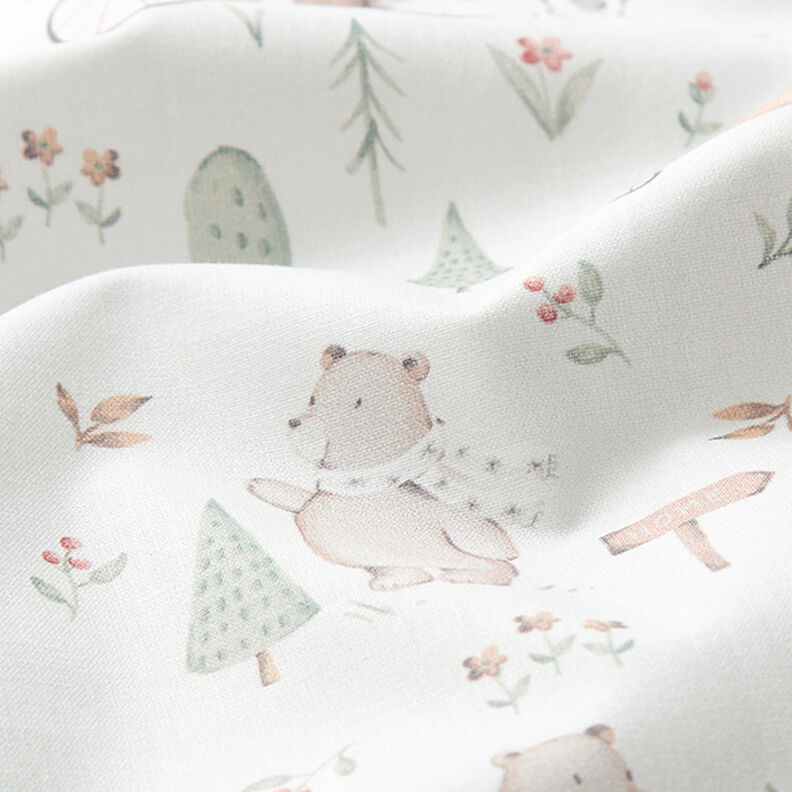 Poplin Bears on the Go Digital Print – offwhite,  image number 2