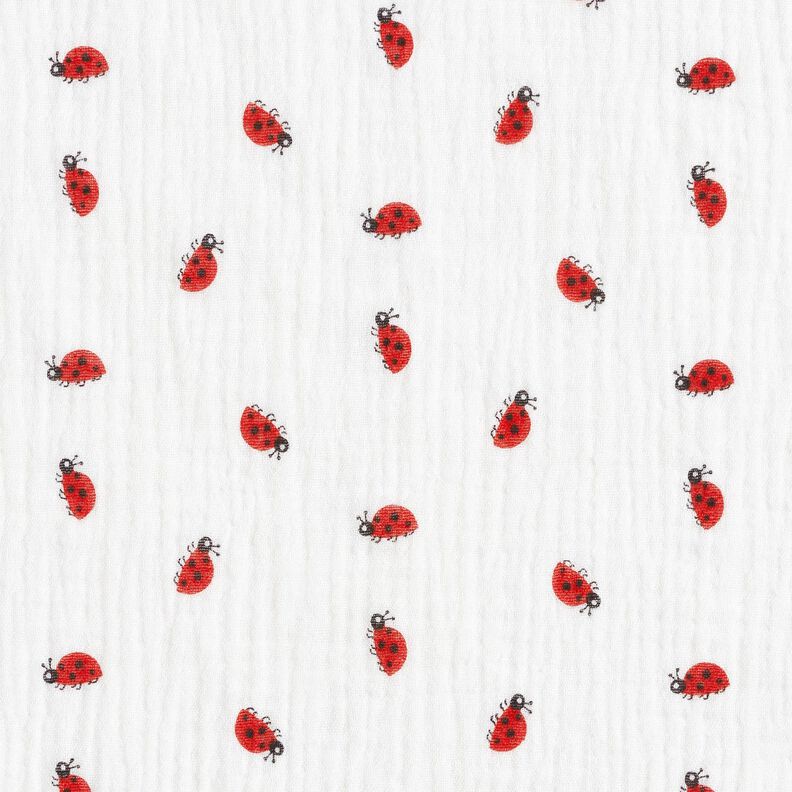 Double Gauze/Muslin Ladybird – ivory,  image number 1