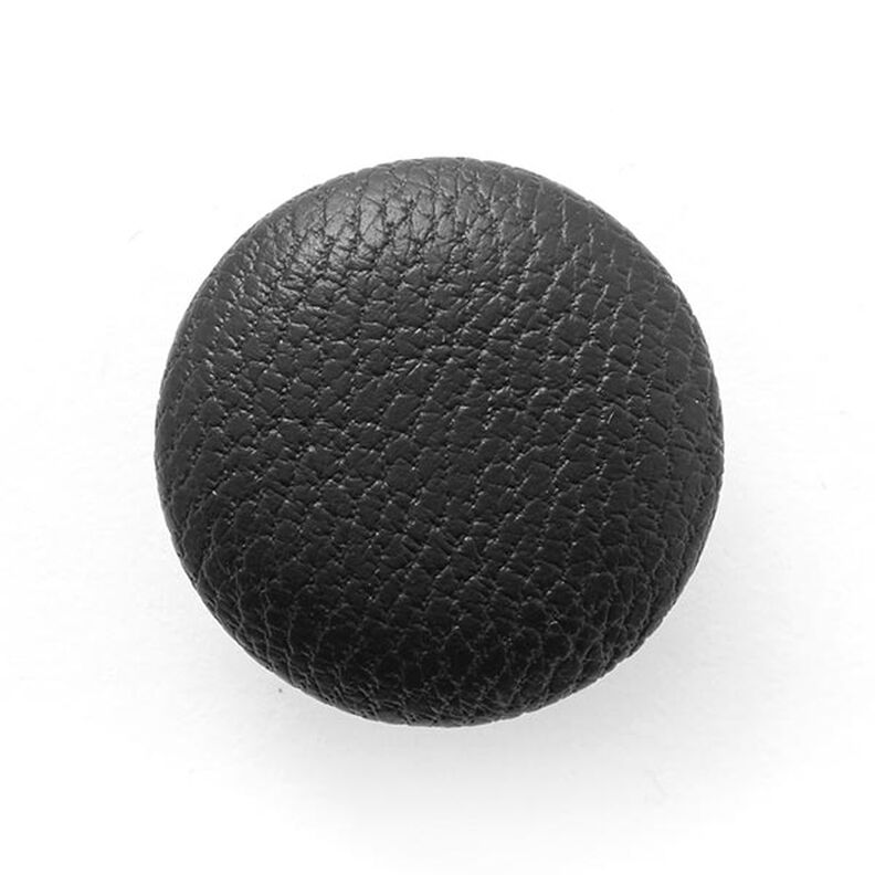 Faux Leather Shank Button  – black,  image number 1