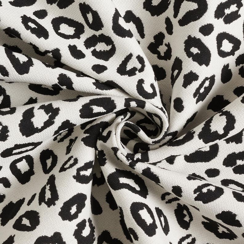 Decor Fabric Jacquard leopard print – ivory/black,  image number 3