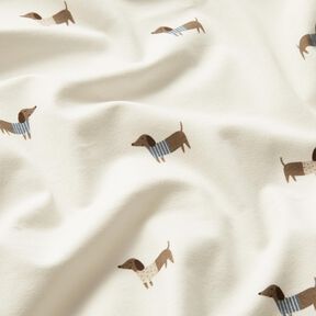 Cotton Jersey happy dachshunds – ivory, 