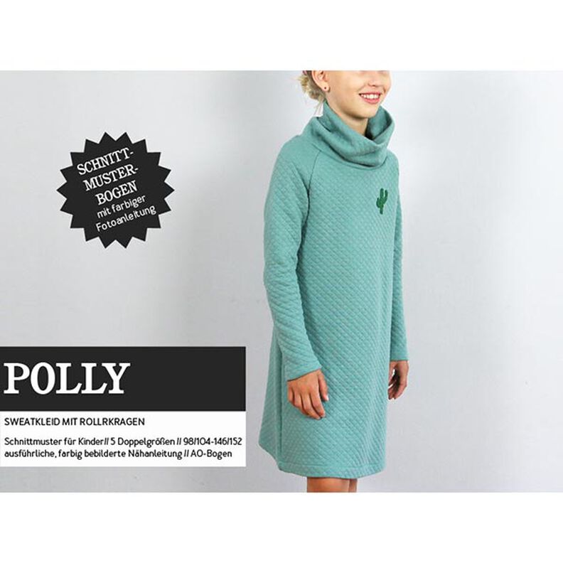 POLLY - comfy sweater dress with a polo neck, Studio Schnittreif | 98 - 152,  image number 1