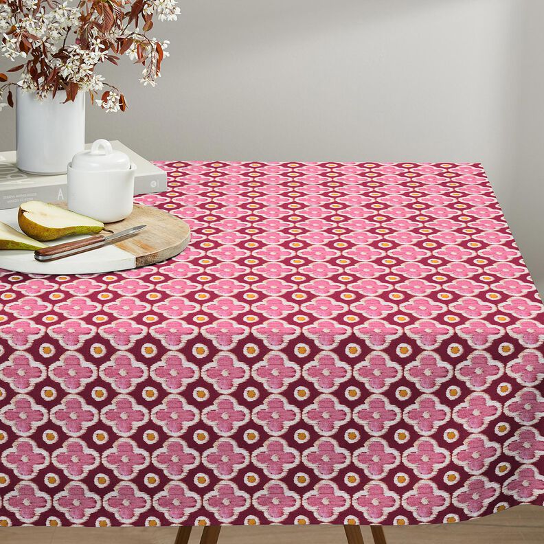 Decor Fabric Canvas Embroidery look – burgundy/pink, image number 7