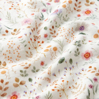 Double Gauze/Muslin Colourful Floral Meadow Digital Print – offwhite, 