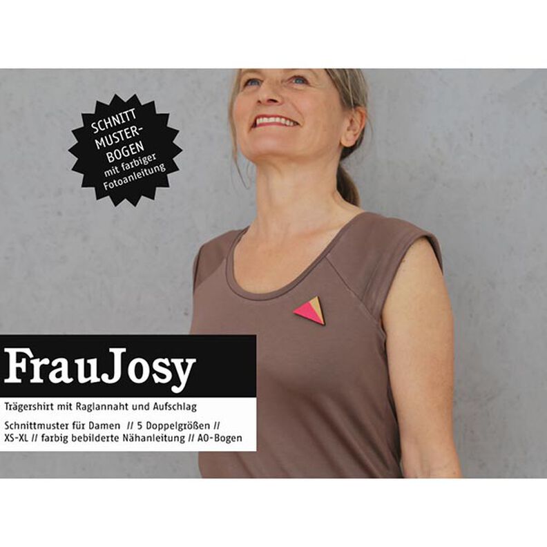 FRAU JOSY - tank top with raglan seams and lapels on the shoulders, Studio Schnittreif  | XS -  XL,  image number 1