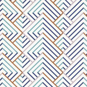 Decor Fabric Half Panama modern diamonds – white/blue, 