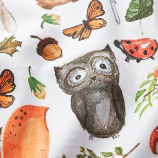 Decor Fabric Half Panama Painted Woodland Animals – natural, 