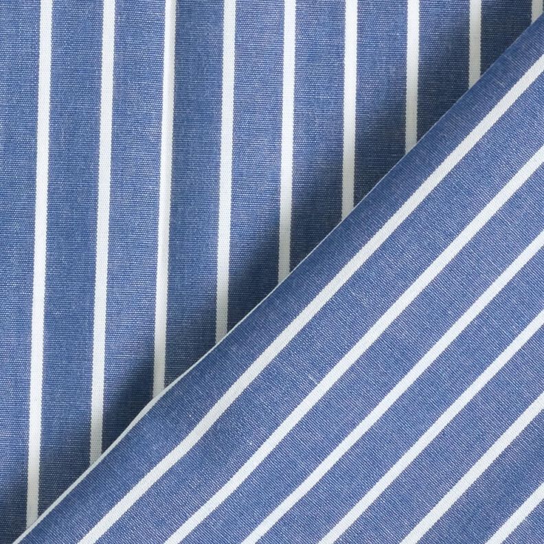 Striped cotton fabric – denim blue/white,  image number 4