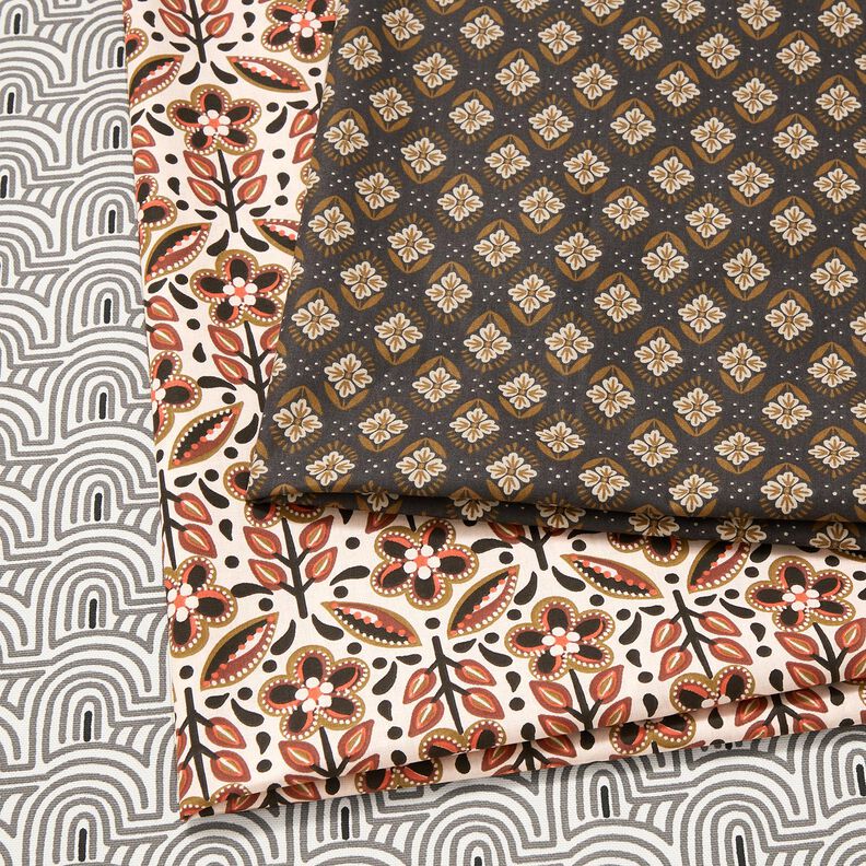 Decor Fabric Half Panama minimalist arches – white/grey, image number 5