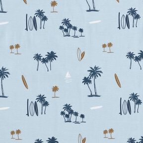 Cotton Jersey Hawaii Feeling – silver blue, 