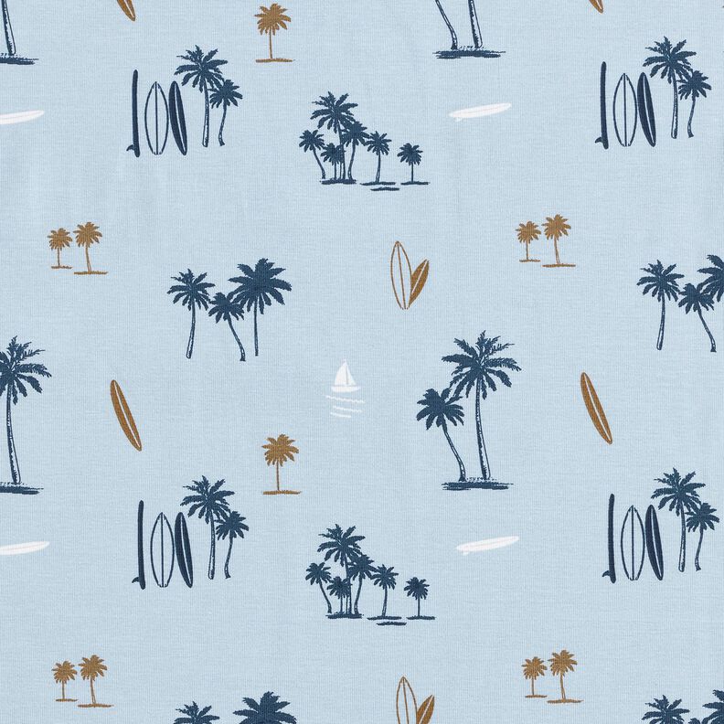 Cotton Jersey Hawaii Feeling – silver blue,  image number 1
