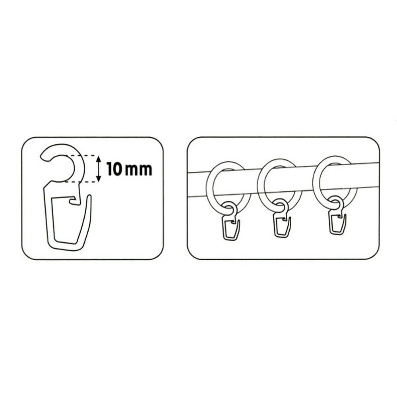 Clip-On Hooks [10mm] 10 pieces – transparent | Prym,  image number 3