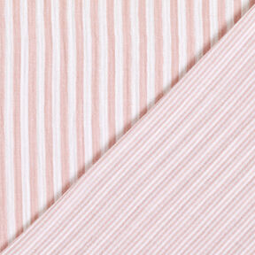 Double Gauze/Muslin Doubleface stripes – dusky pink/white, 
