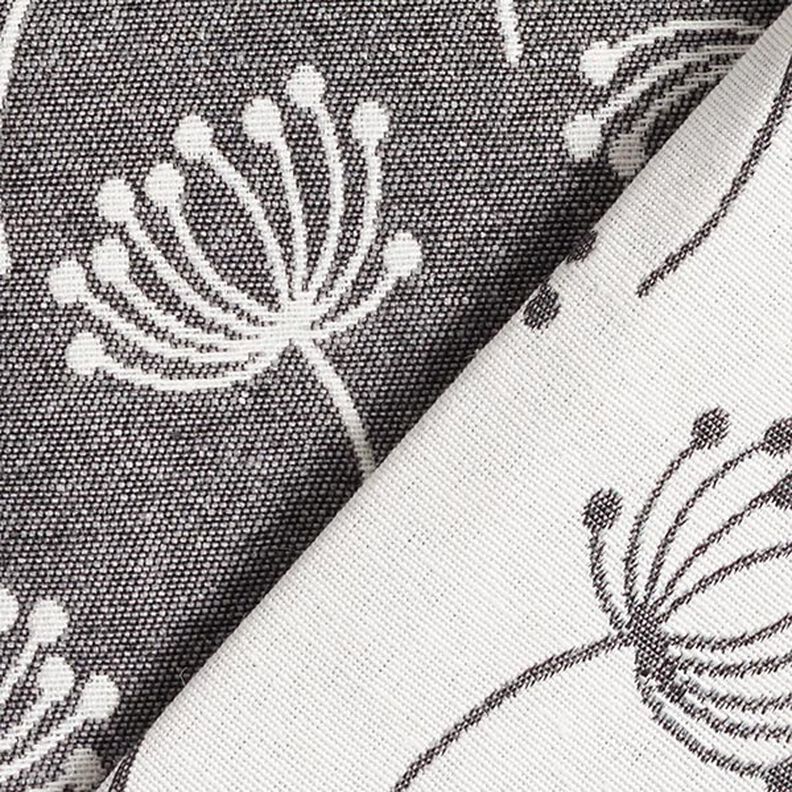 Dandelions Jacquard Furnishing Fabric – grey,  image number 4