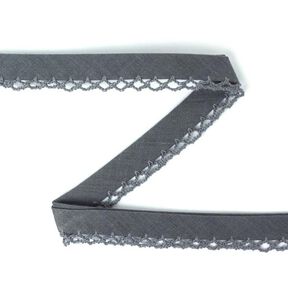 Bias Tape with Crochet Trim 19 – dark grey, 