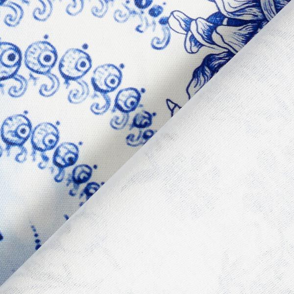 Decor Fabric Canvas opulent flowers 280 cm – royal blue/white,  image number 4