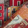 Decor Fabric Tapestry Fabric colourful small town – carmine/blue,  thumbnail number 4