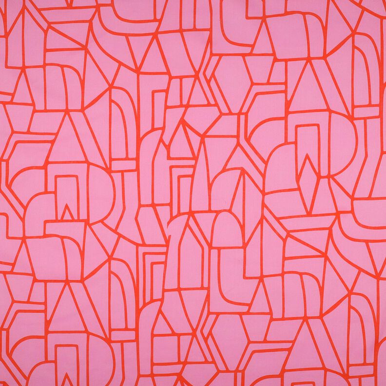Cotton voile Town | Nerida Hansen – pastel violet/fire red,  image number 1