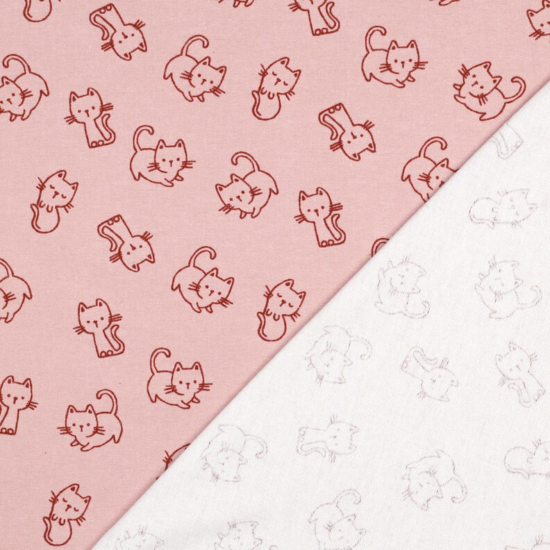 Cotton Flannel cats | by Poppy – light dusky pink/burgundy,  image number 4