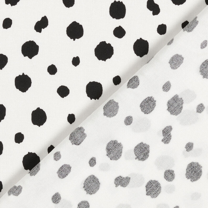Irregular dots viscose fabric – white/black,  image number 4