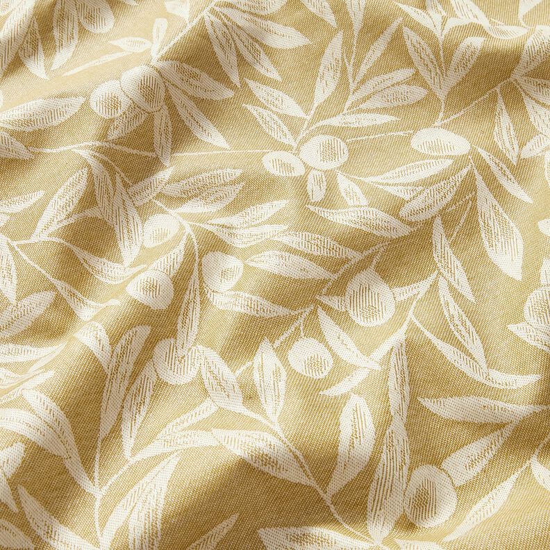Coated Cotton Jacquard coated olives – yellow olive/light beige,  image number 2
