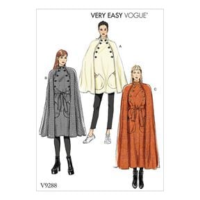 Cape with High Collar, Very Easy Vogue9288 | XS - M, 