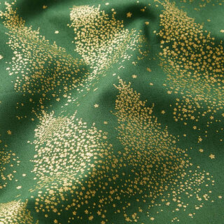 Cotton Poplin Gold Dust Fir Trees – green/gold, 