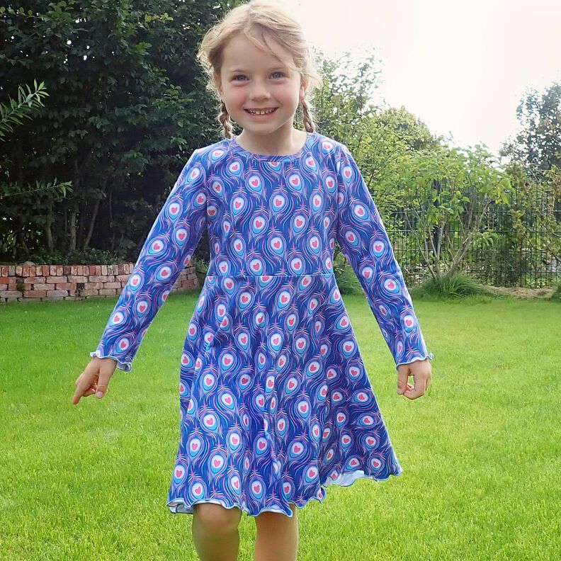 Cotton Jersey Peacock | Stoff&Liebe – royal blue/intense pink,  image number 8