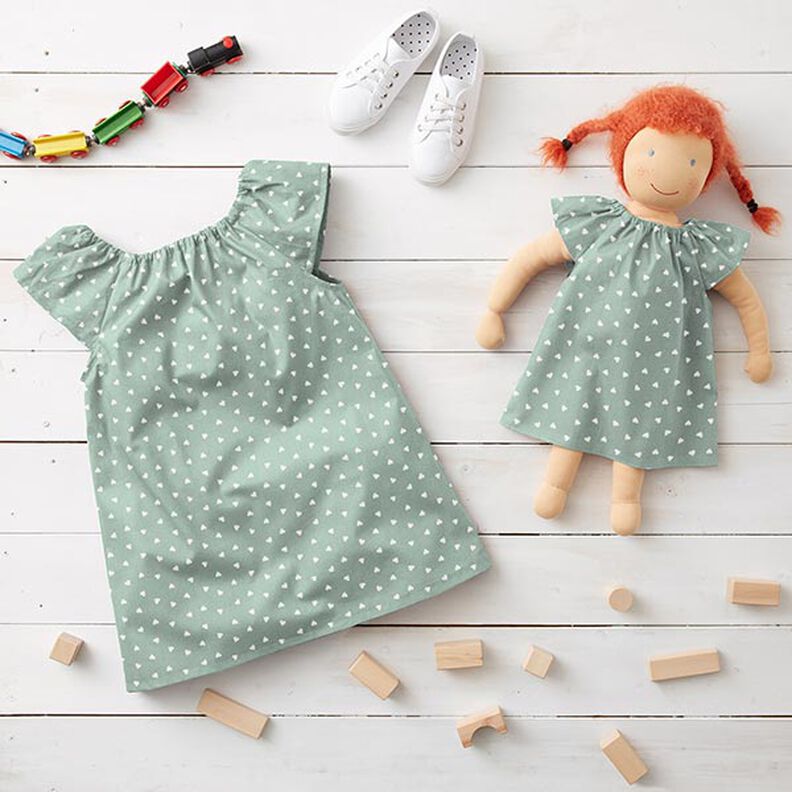 Scattered hearts organic cotton poplin – reed,  image number 7